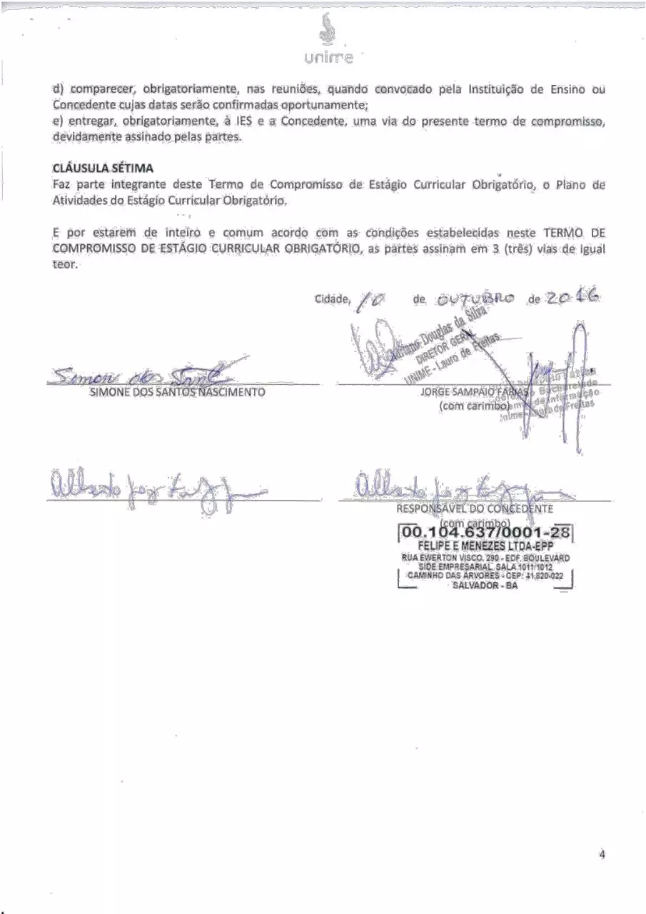 Page 4 of 4, Termo de Compromisso