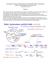 water hydrocarbons and life on earth