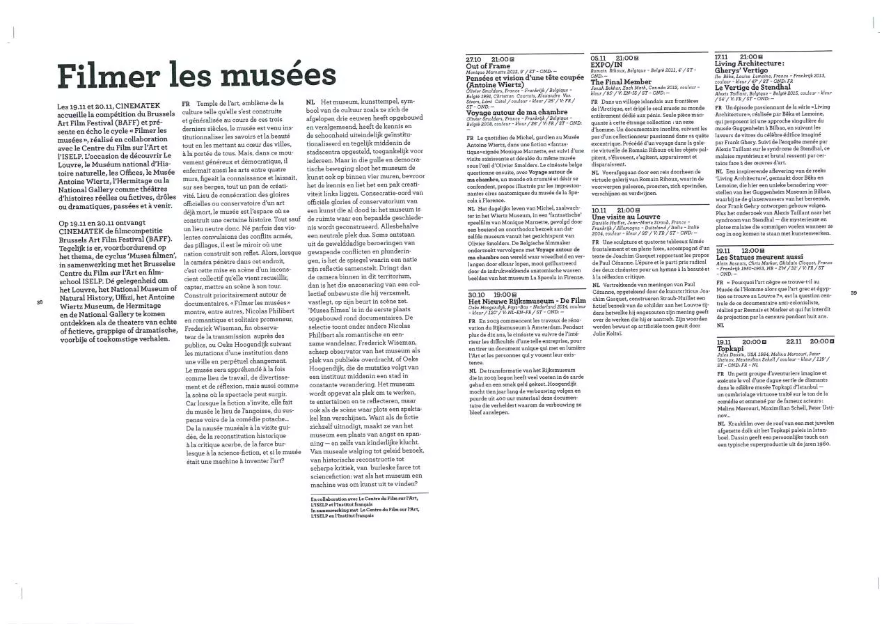 Page 1 of 2, Filmer les musées