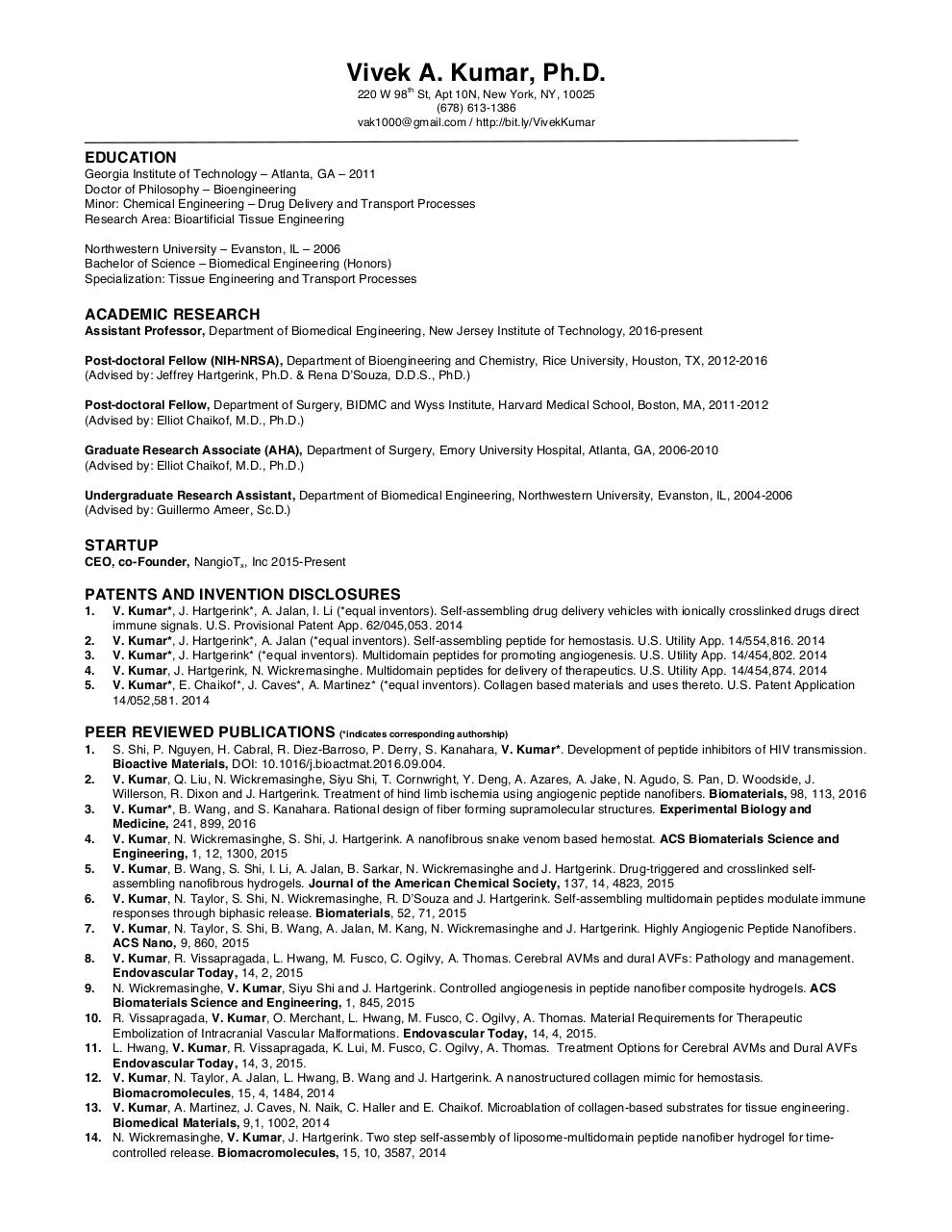 Document preview Vivek CV Updated.pdf - page 1/4