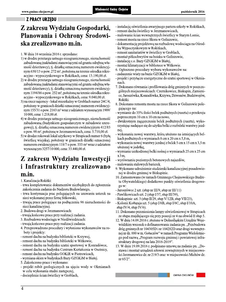 Page 4 of 36, 200 Wiadomosci Gminy Chojnów