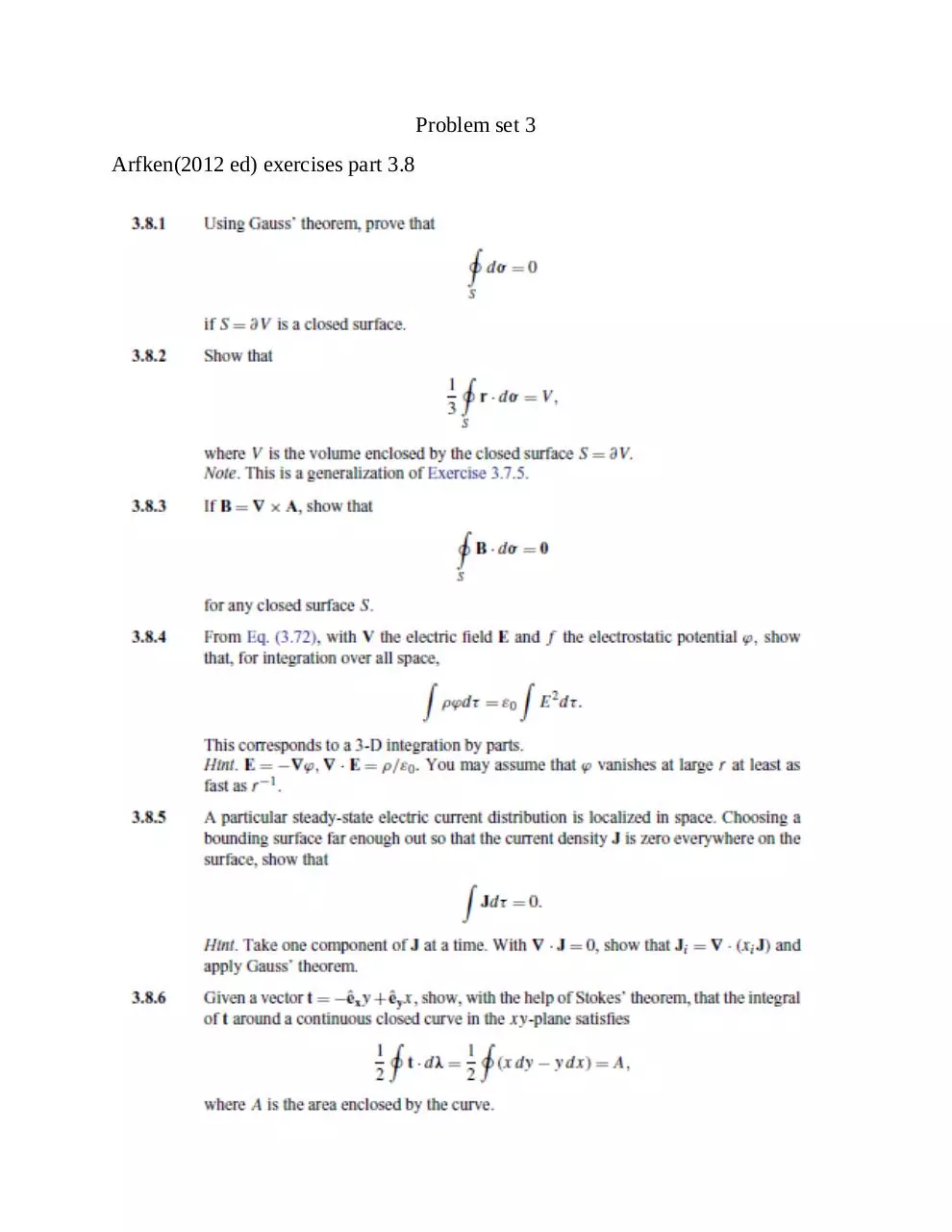 Page 1 of 2, Electromagnetism problem set 3