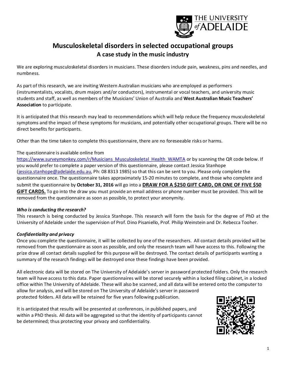Page 1 of 2, Information Sheet WA MTA