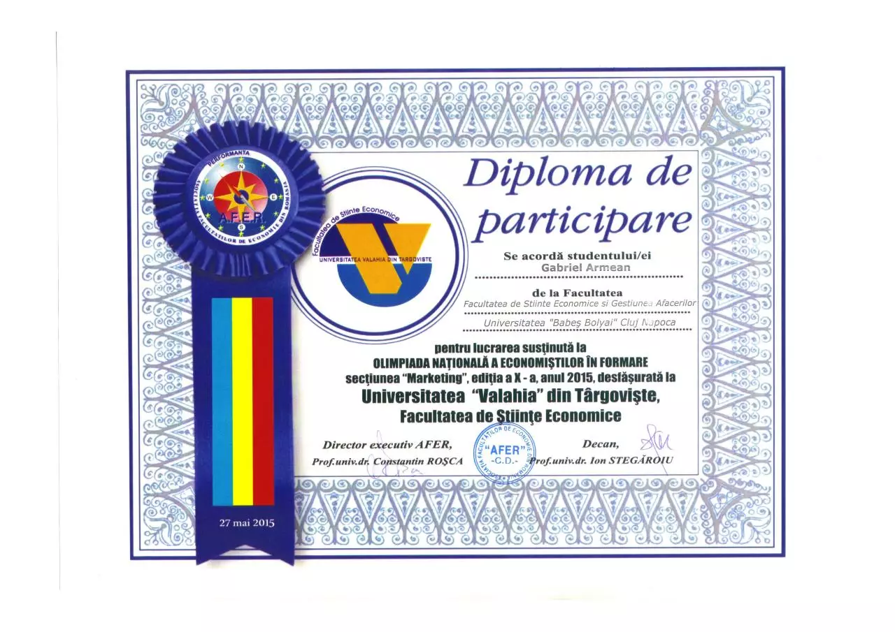 Page 1 of 1, Marketing Olympiad 2015 2