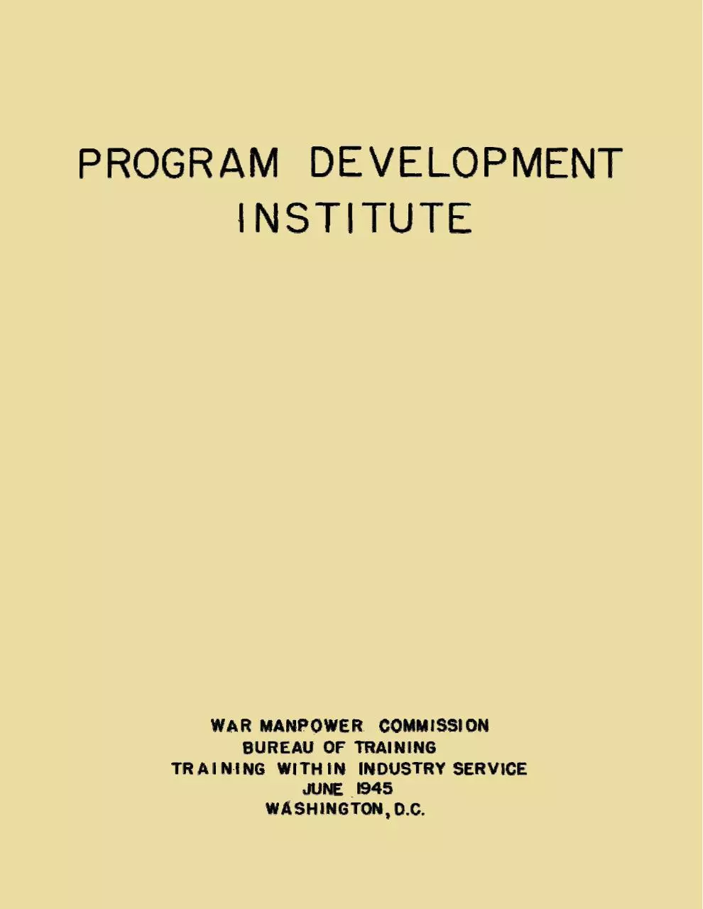 Page 1 of 117, TWI Program Development Manual