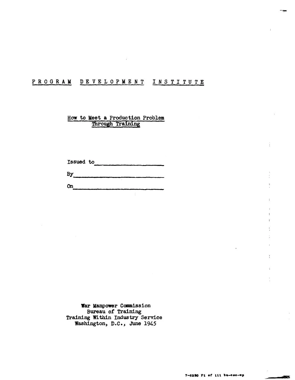 Page 5 of 117, TWI Program Development Manual