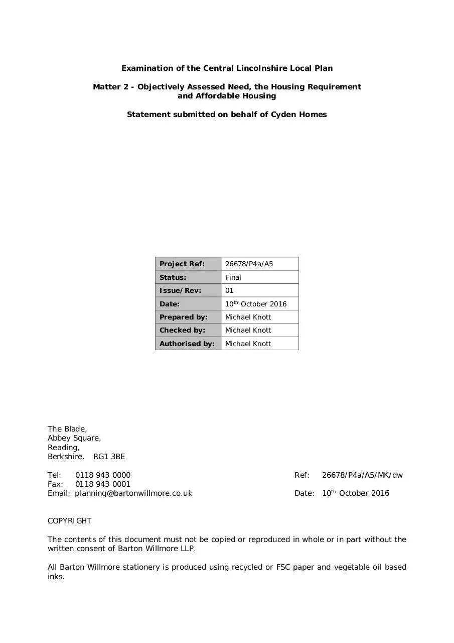 Page 3 of 32, Matter 2 Barton Willmore Cyden Homes