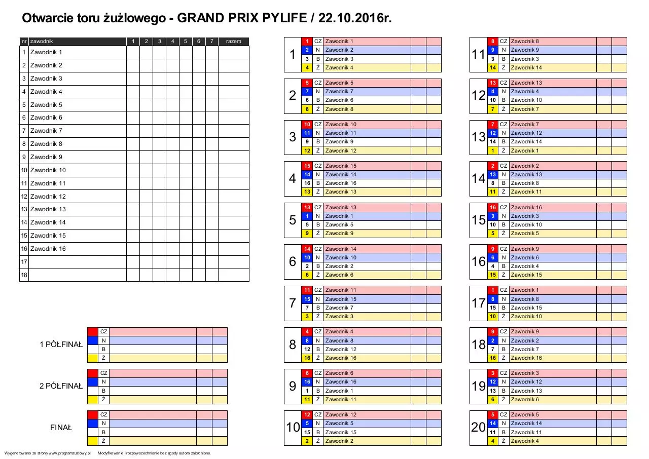 Page 1 of 1, program