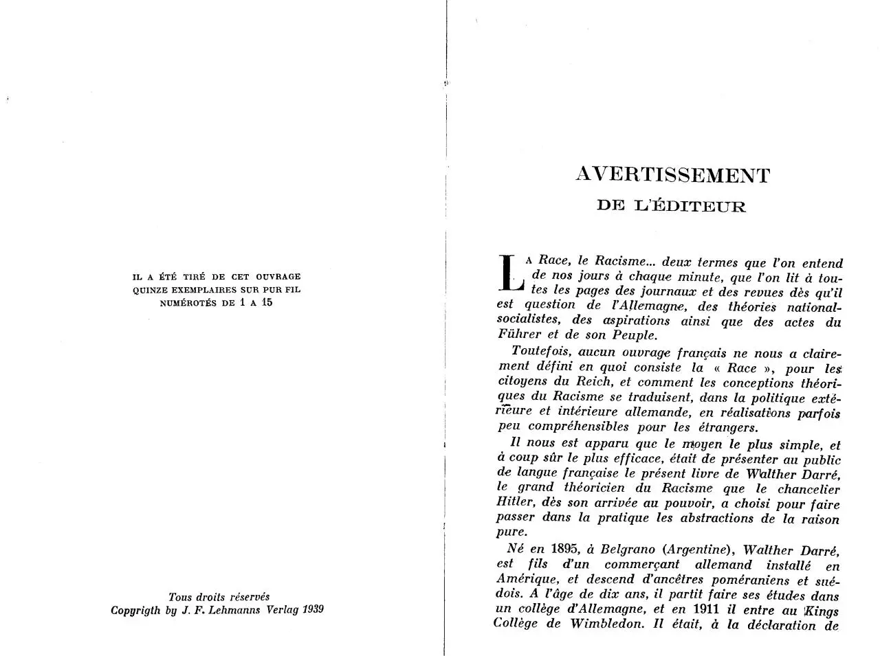 Page 4 of 161, Darré Richard Walther La Race