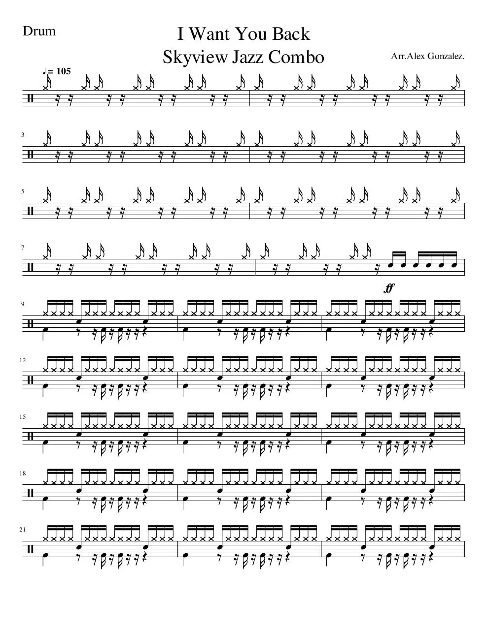 Page 1 of 4, i want you back jazz version Drum