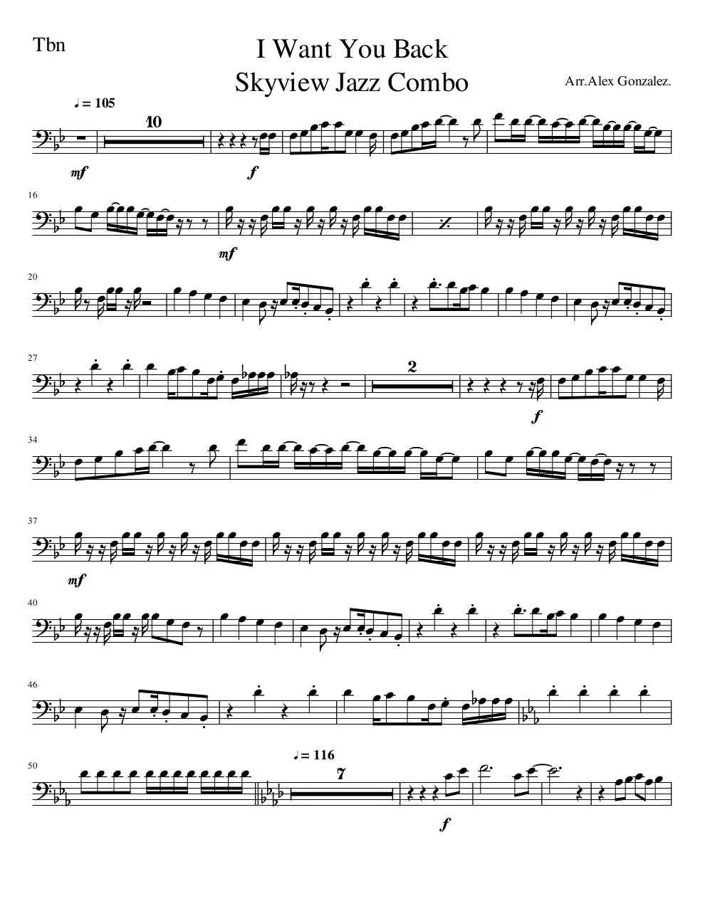 Page 1 of 2, i want you back jazz version Tbn