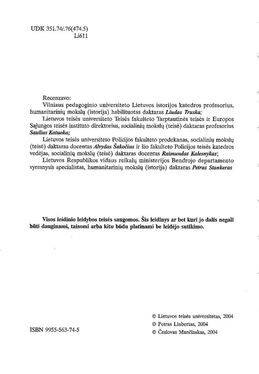 Page 2 of 80, Lietuvos policija atkurus nepriklausomybe