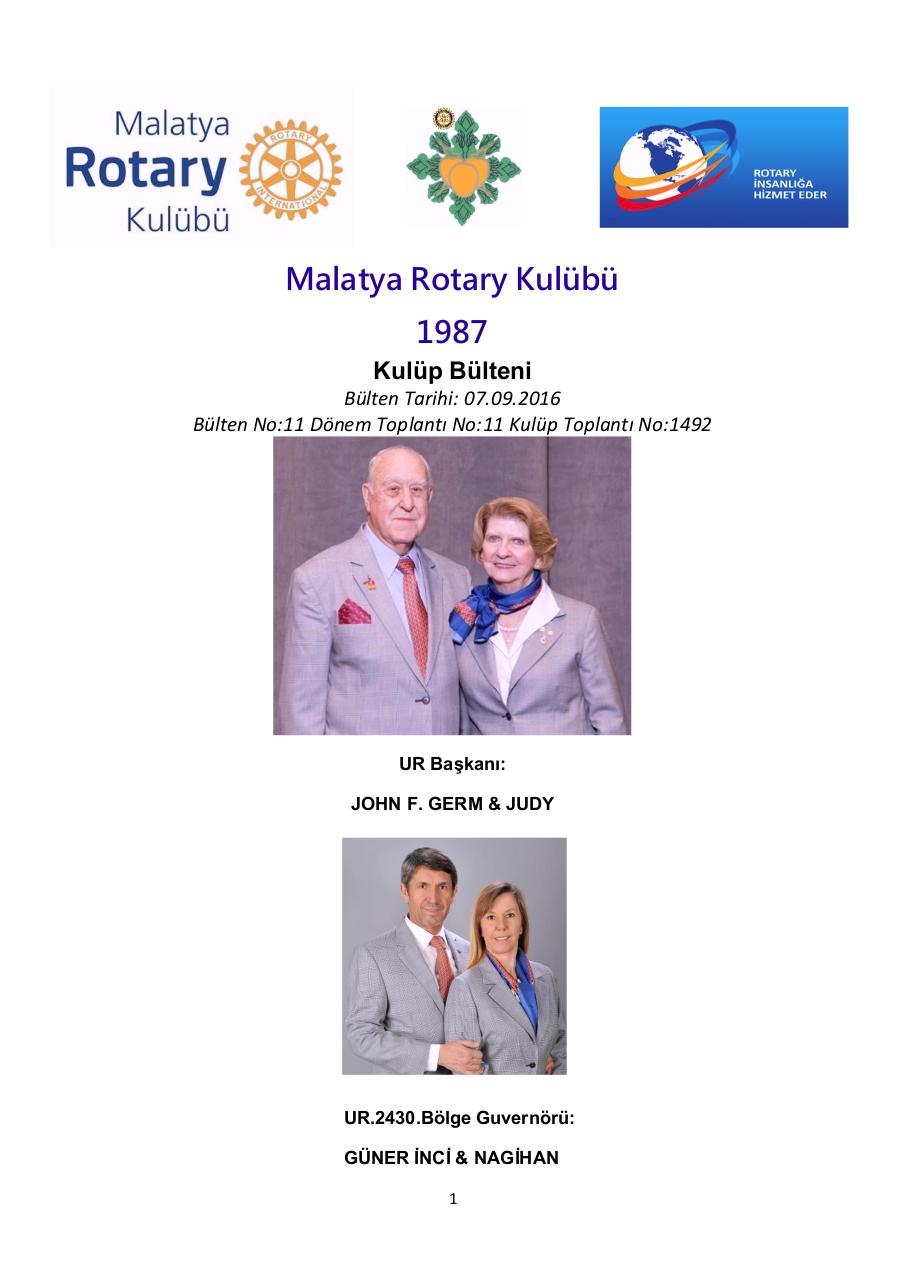 Malatya Rotary KulÃ¼bÃ¼ BÃ¼lten No-11.pdf - page 1/22
