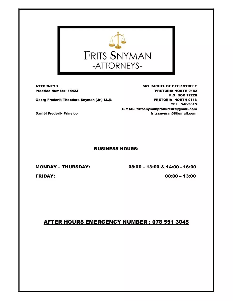 Page 1 of 1, Business Card