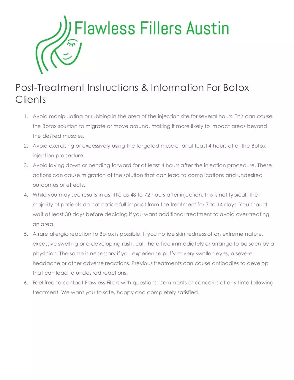 Document preview - PostBotoxInstructions.pdf - Page 1/1