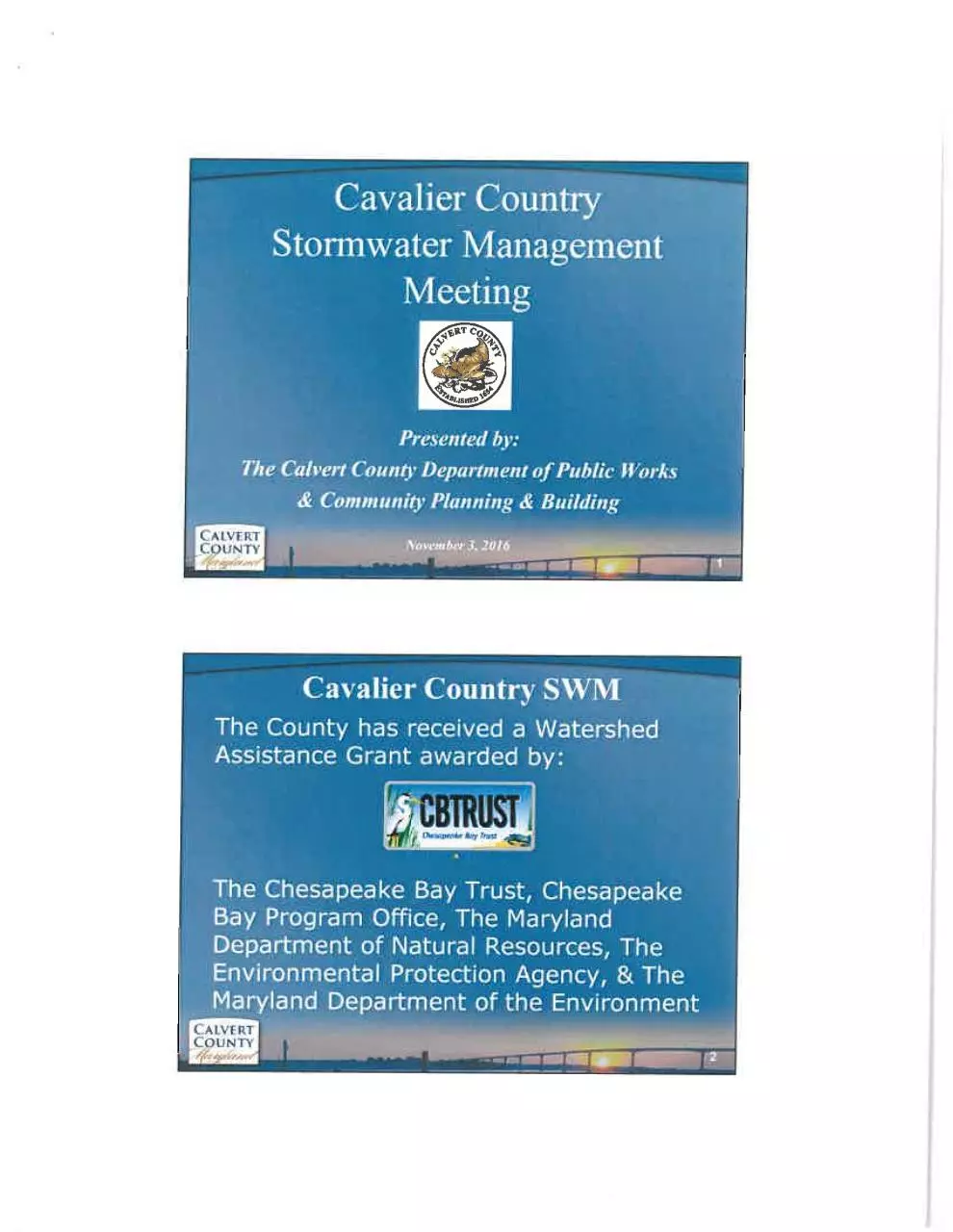 Page 1 of 14, Cavalier Presentation 2016 11 03