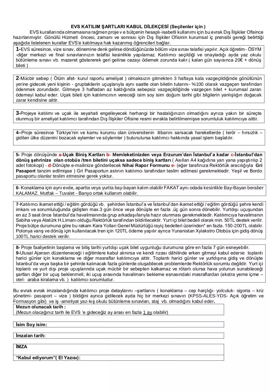 Document preview - EVS DÄ°LEKÇE.pdf - Page 1/1