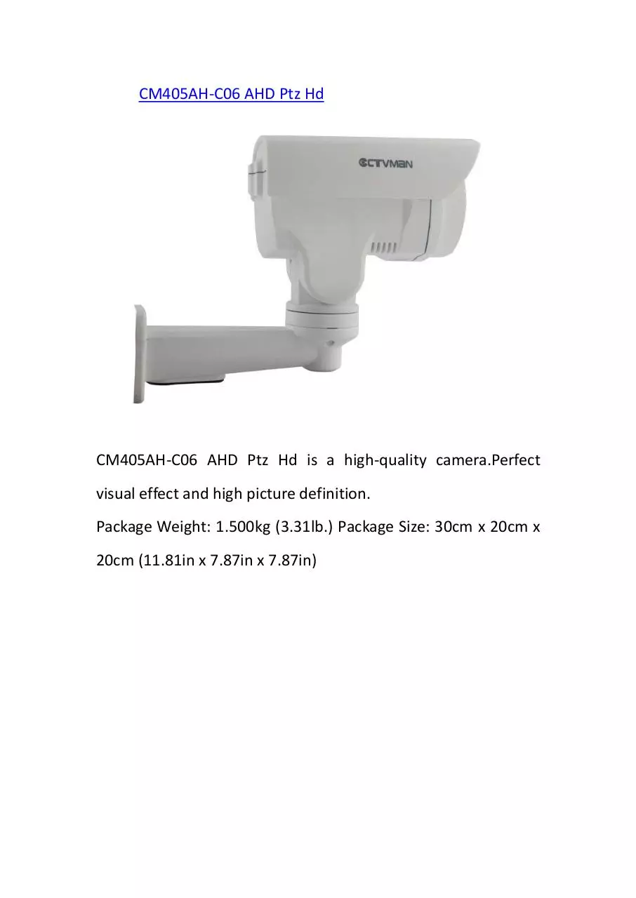 Document preview - CM405AH-C06 AHD Ptz Hd.pdf - Page 1/1