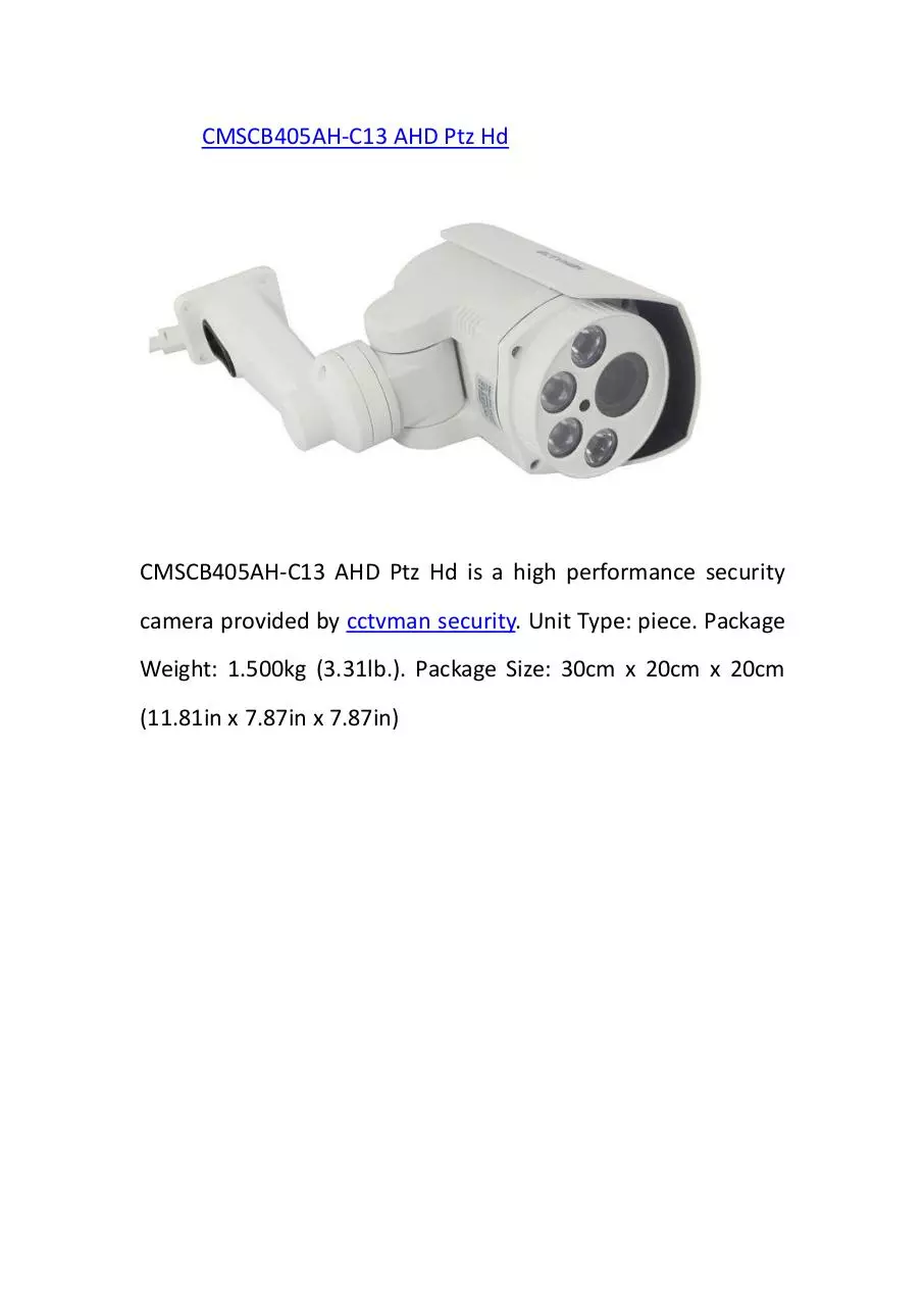 Document preview - CMSCB405AH-C13 AHD Ptz Hd.pdf - Page 1/1