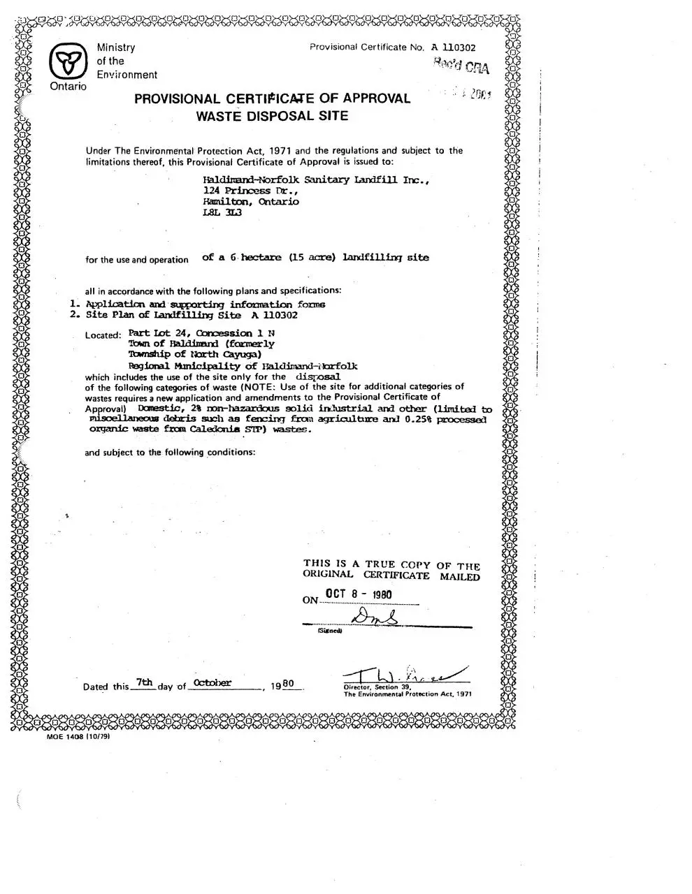 Page 1 of 62, 018235 CofA All