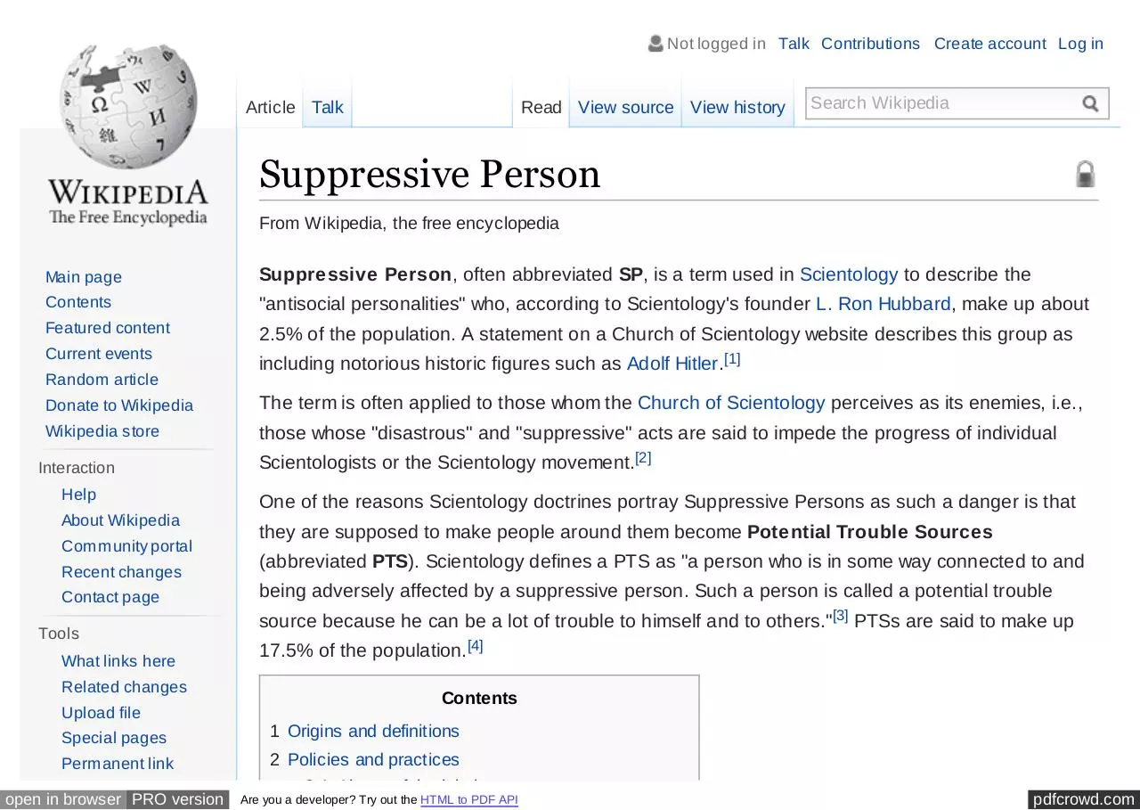 Page 1 of 10, en wikipedia org wiki Suppressive Person