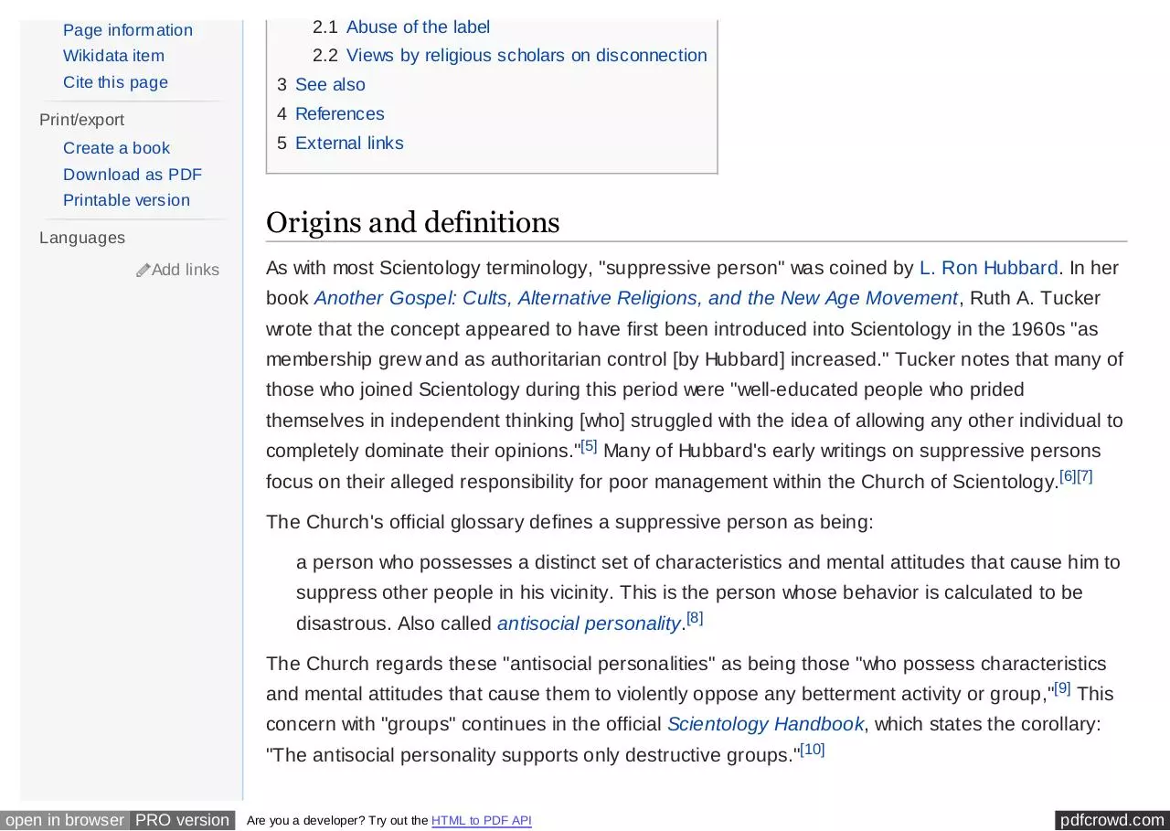 Page 2 of 10, en wikipedia org wiki Suppressive Person