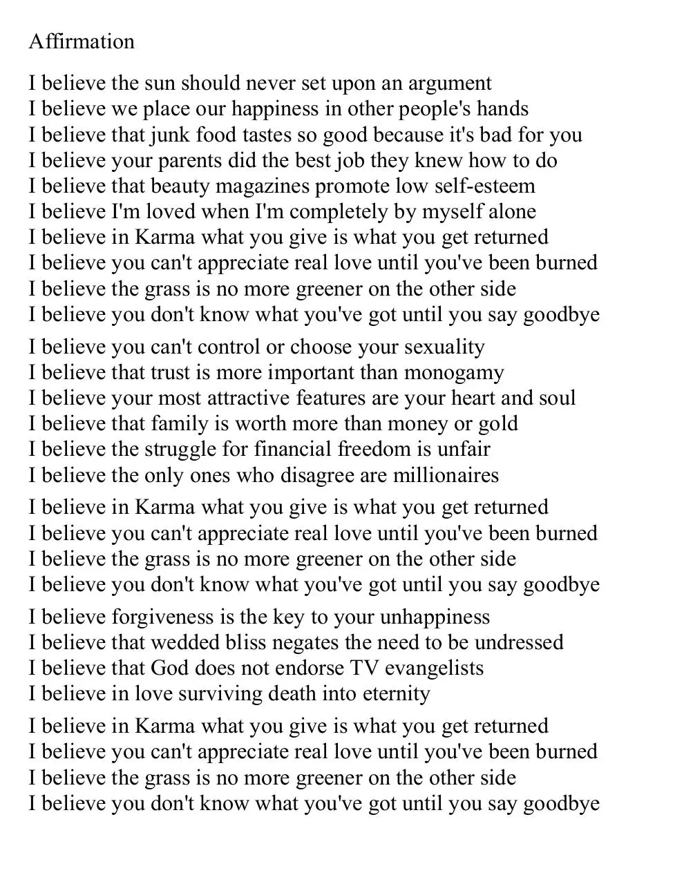 Page 1 of 5, savage garden affirmation espanol animalk song
