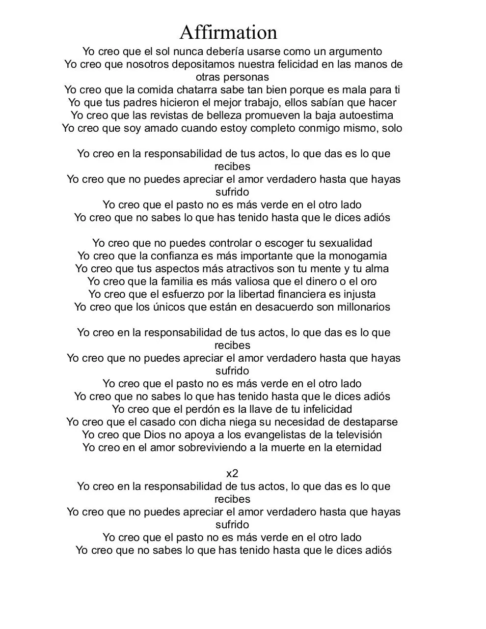 Page 2 of 5, savage garden affirmation espanol animalk song