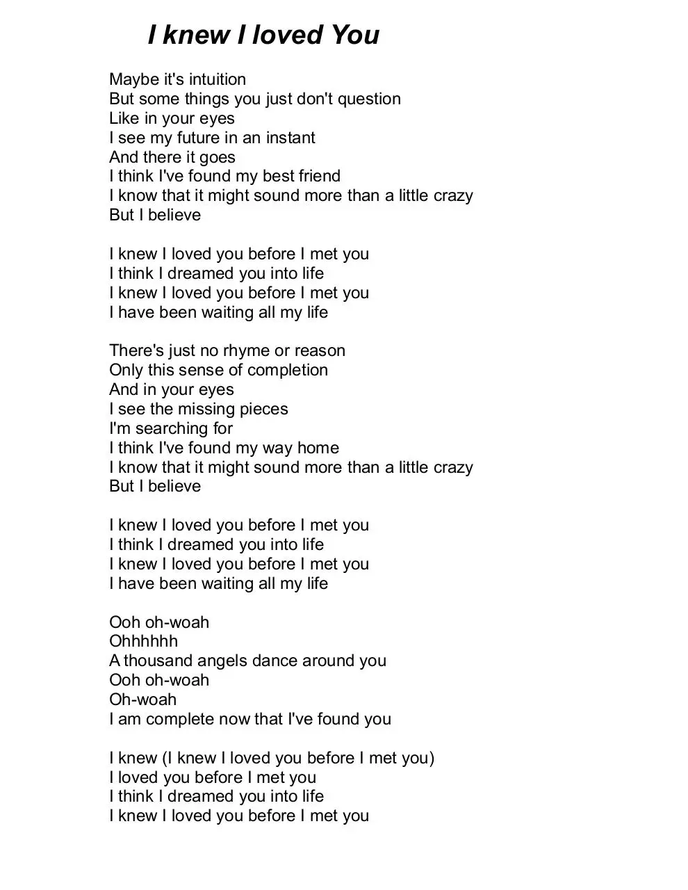 Page 1 of 3, Savage garden I knew i LOVED U