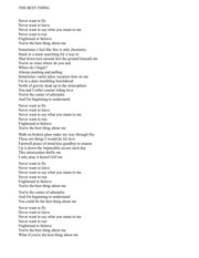 Page 1, THE BEST THING