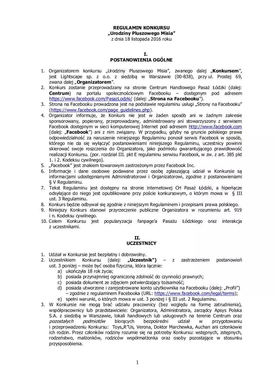 Page 1 of 8, Urodziny Pluszowego Misia regulamin