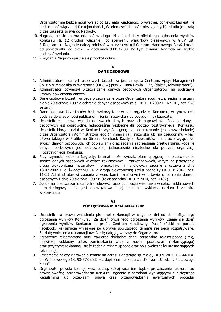 Page 5 of 8, Urodziny Pluszowego Misia regulamin