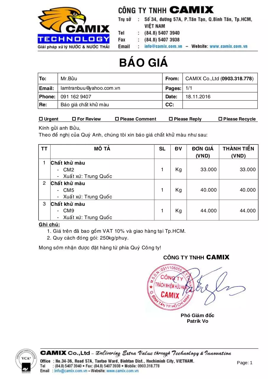 Page 1 of 1, BG CKM for Mr. Buu 18.11.16