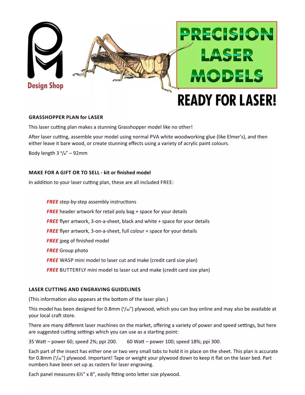 Page 1 of 11, Grasshopper pack
