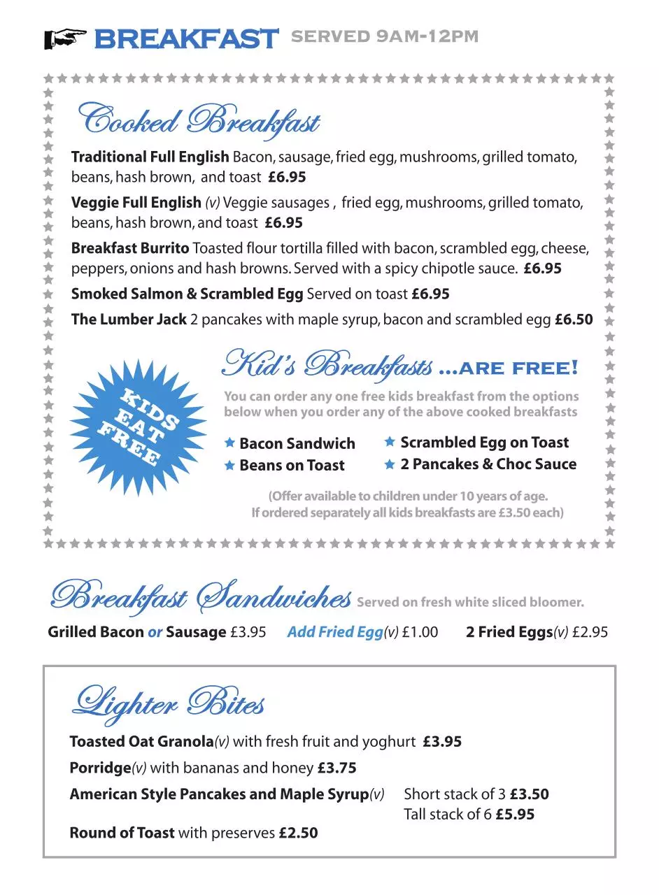 Page 1 of 1, 1 Breakfast Menu