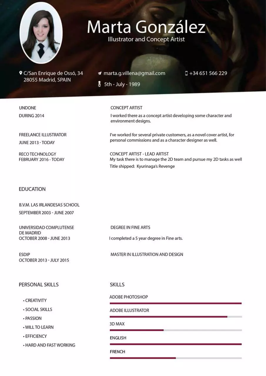 Page 1 of 1, Resume