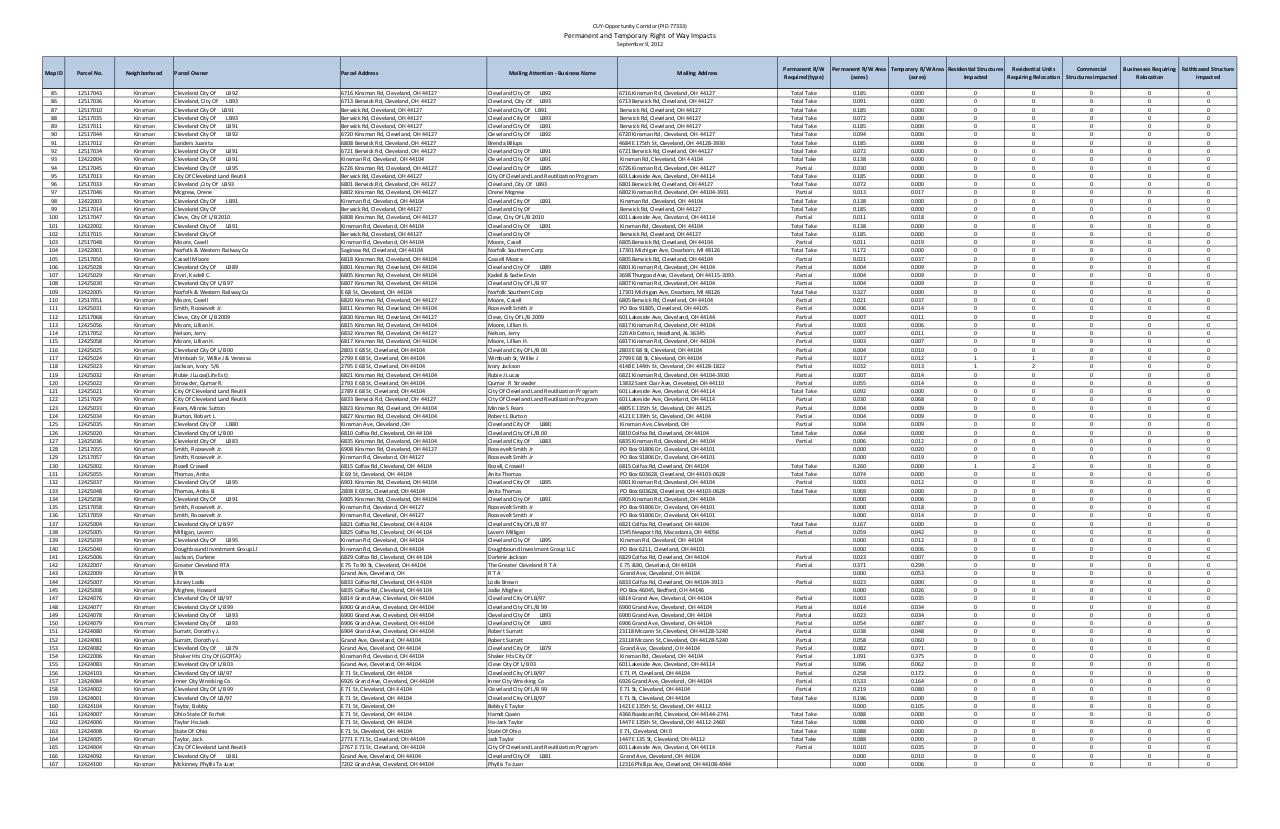 2013-07-09 2012-09-10_Impacted Parcels (Map and Table).pdf - page 2/13