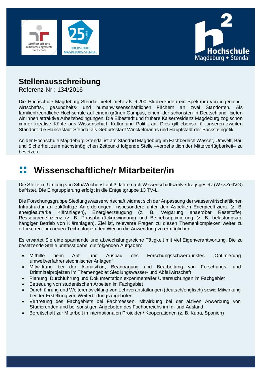 Document preview StellenausschreibungWIMI2016.pdf - page 1/2