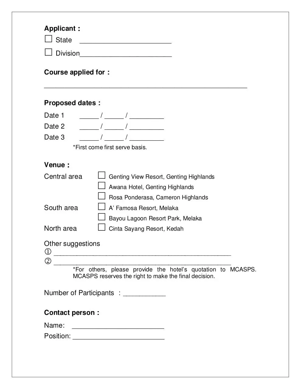 Page 2 of 4, SPS Seminar Application Form English