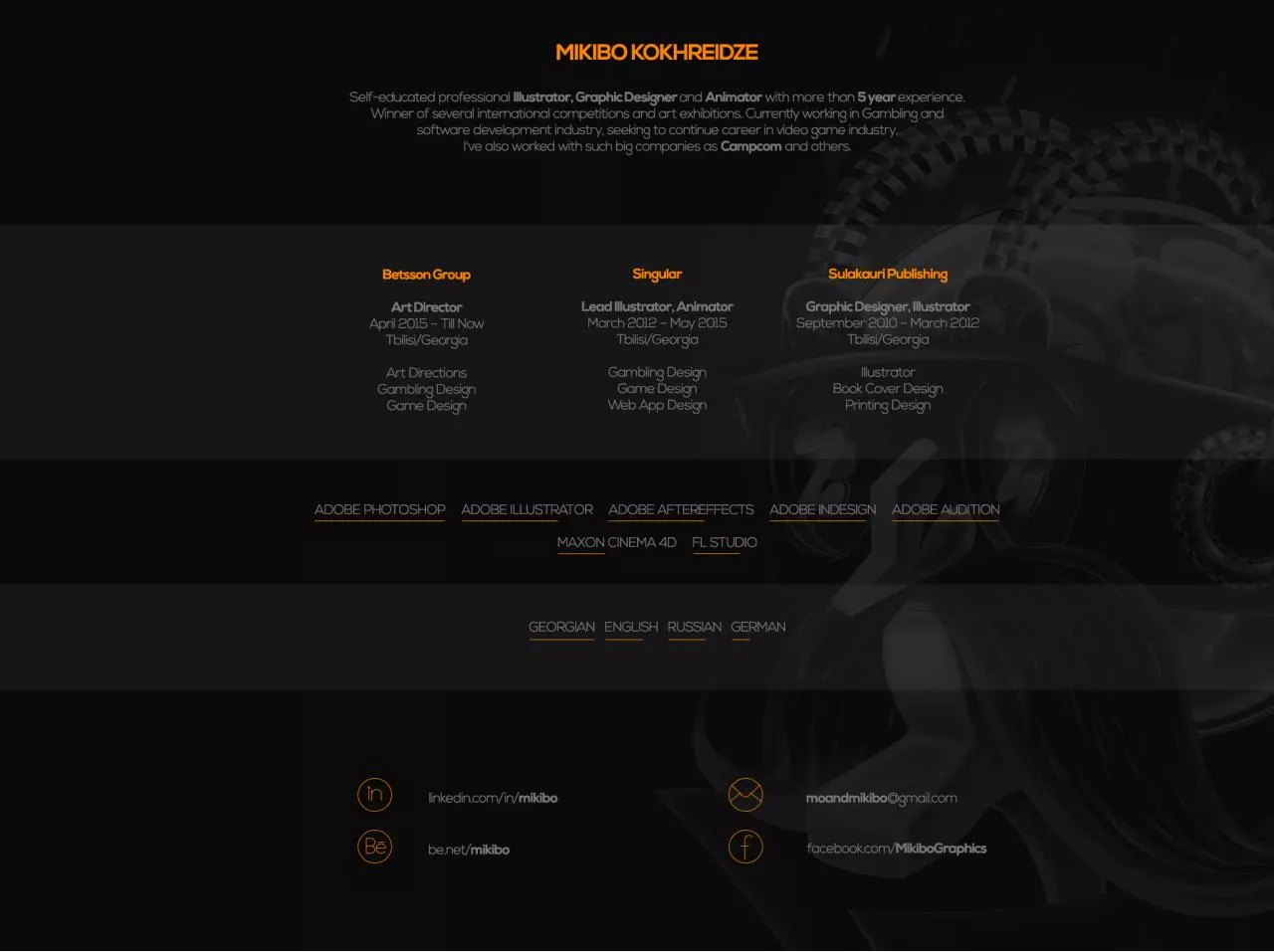 Page 1 of 1, Resume Of MikiboKokhreidze