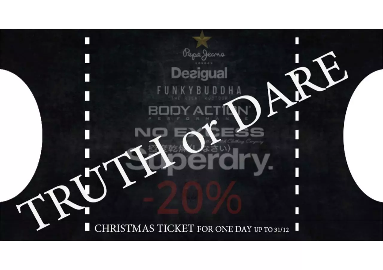 Page 1 of 1, truth or dare christmas ticket