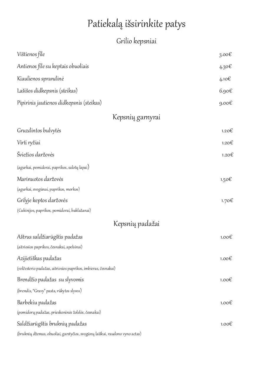Page 2 of 7, Naujos meniu kainos maistas new