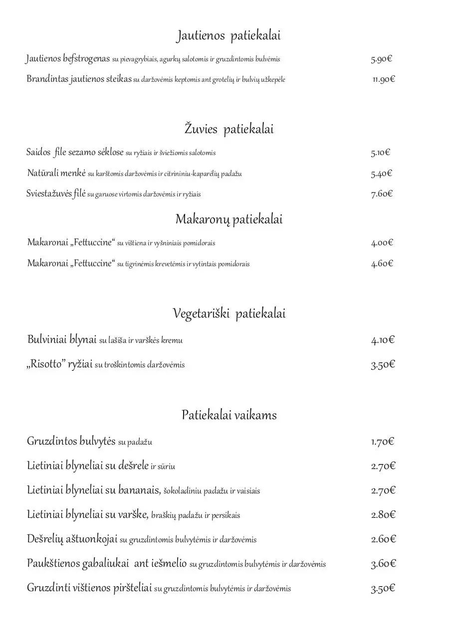 Page 5 of 7, Naujos meniu kainos maistas new