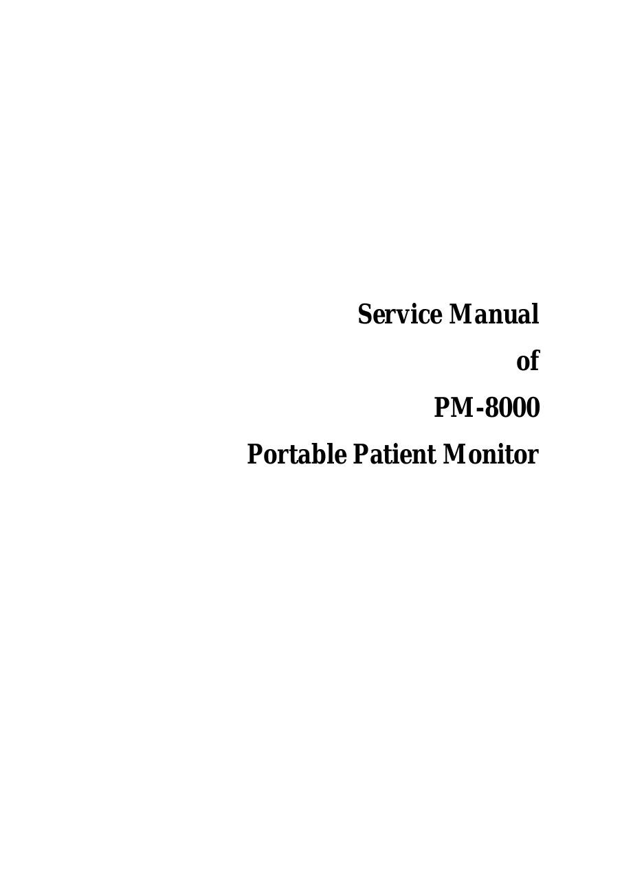 PM-8000 Portable Patient Monitor Service Manual.pdf - page 1/83