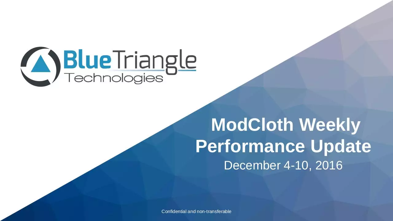 Page 1 of 7, Blue Triangle ModCloth Weekly Performance Update 12.13