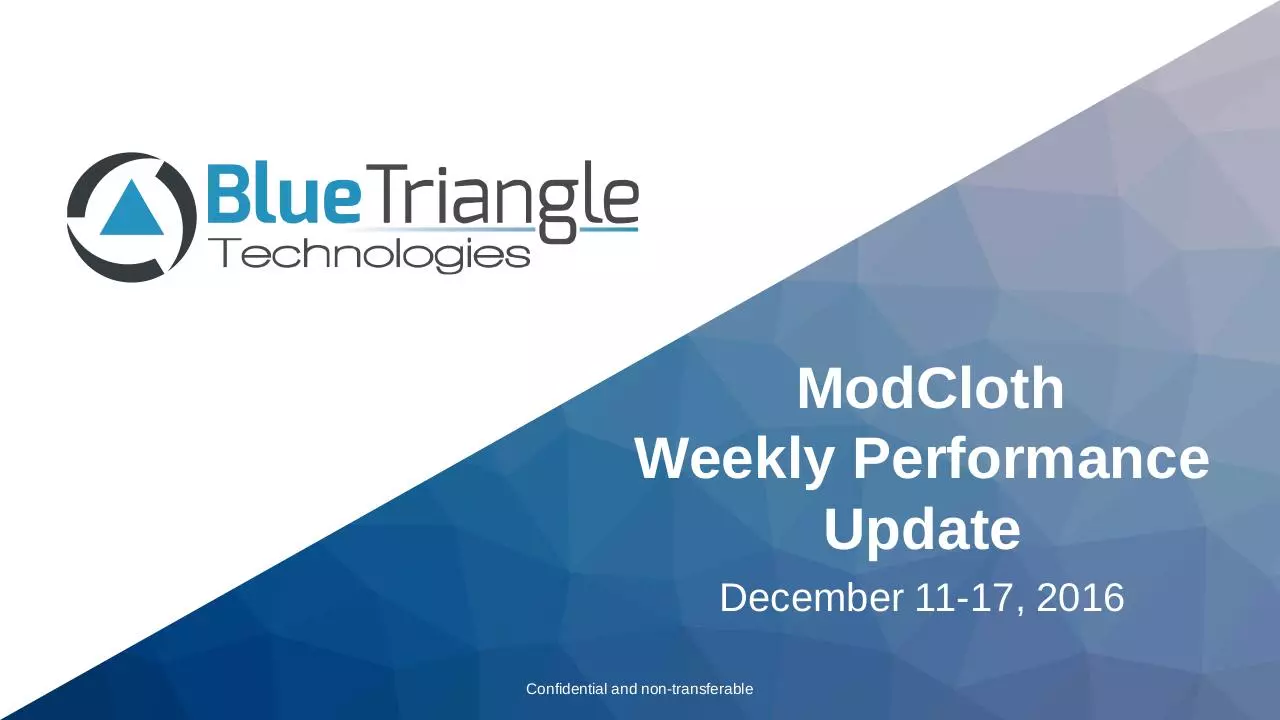 Page 1 of 7, Blue Triangle ModCloth Weekly Performance Update 12.20