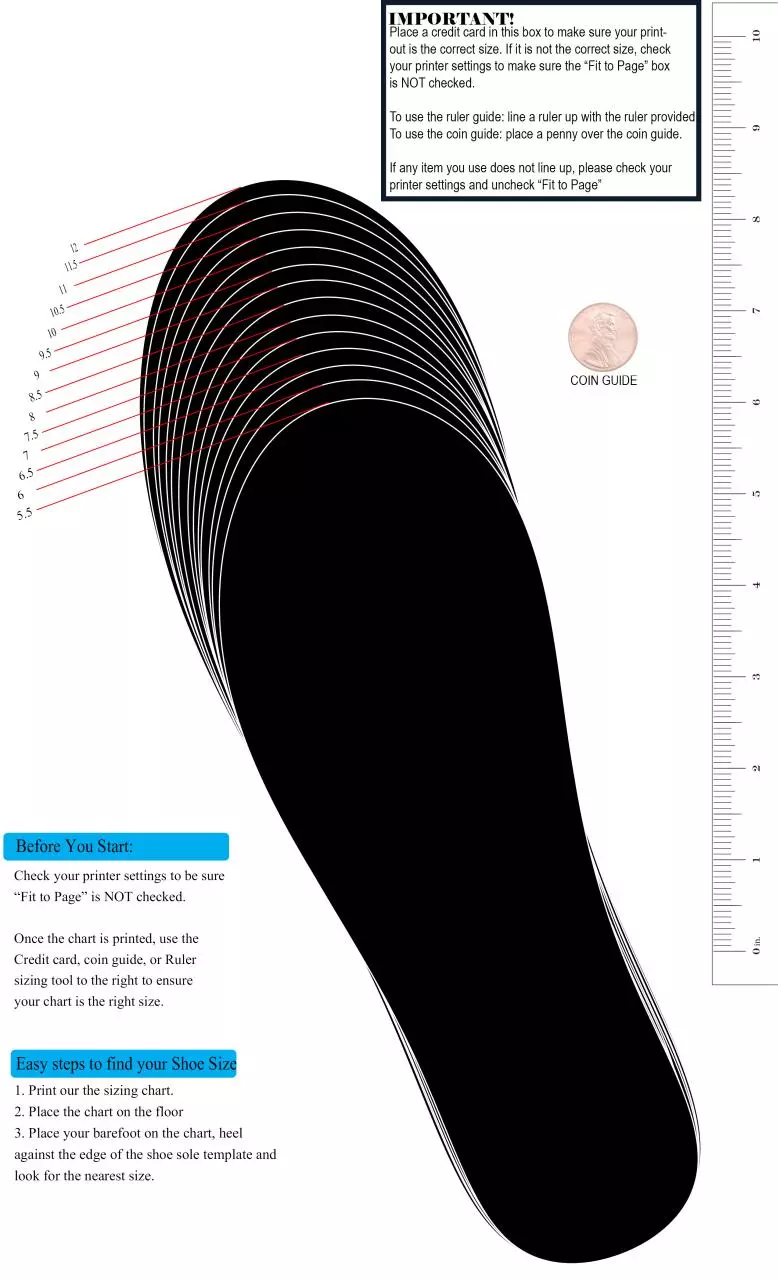 Page 1 of 1, shoe sizing chart flattened