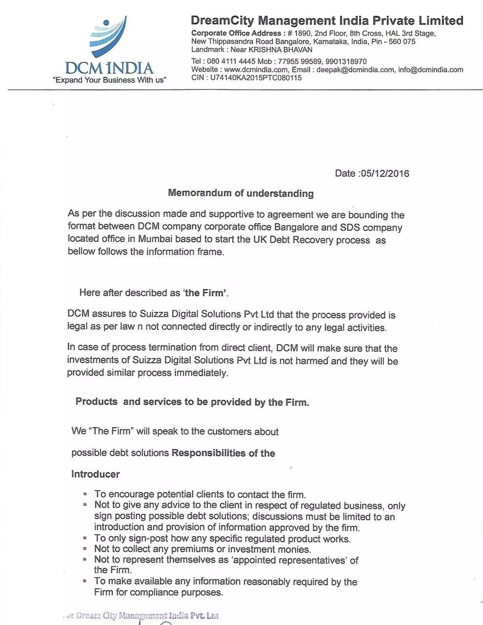 Page 1 of 3, Debt Rec Process MOU Aves