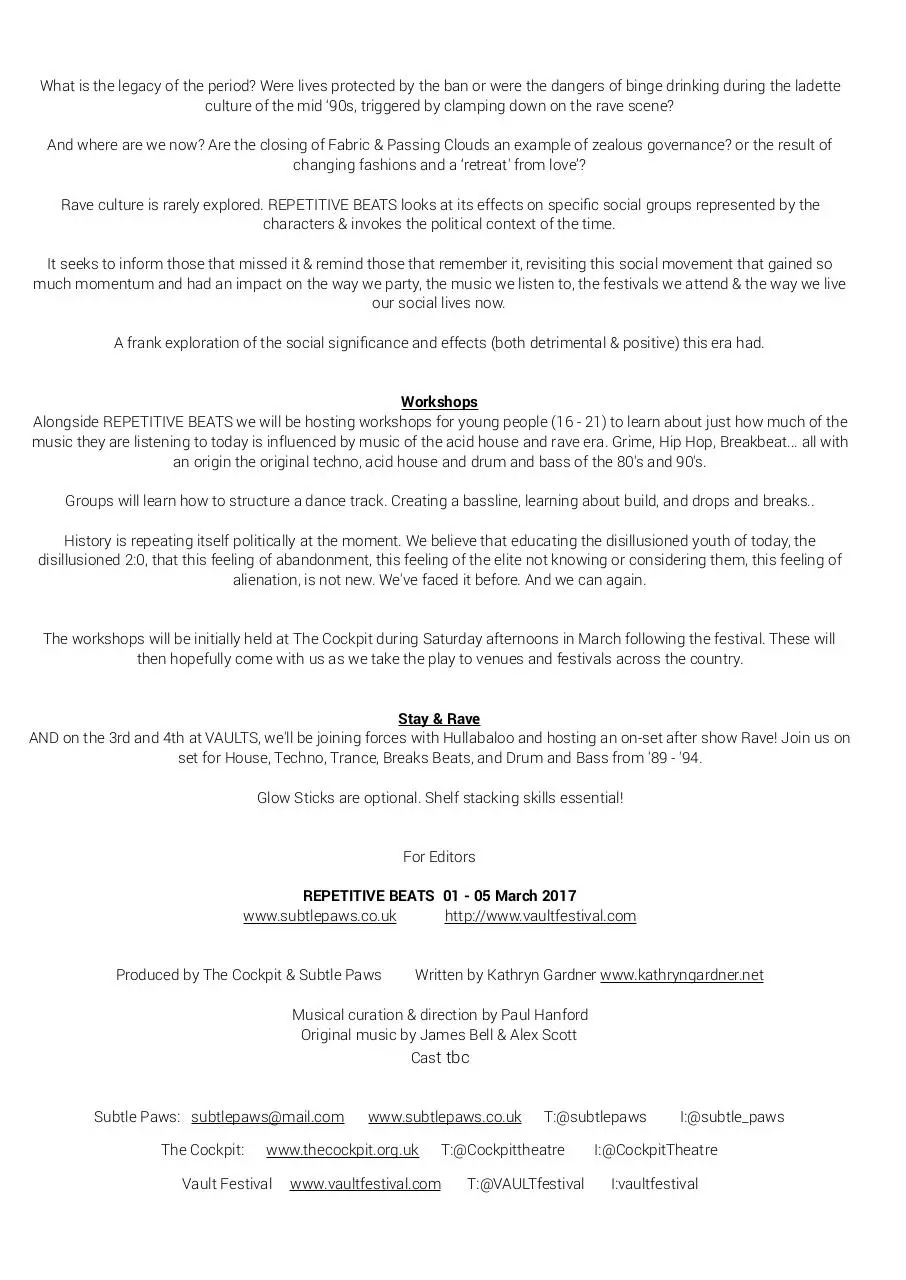 Page 2 of 2, Repetitive Beats Press Release