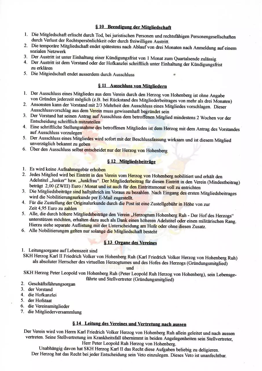 Page 3 of 5, Satzung Seite 1 5 Herzogtum Hohenberg Ruh(1)